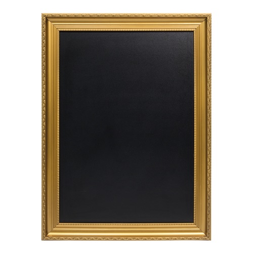 [15276] Vægskilt til kridtmarkere i guldramme, Securit, lille: 83,5x63 cm, lakeret træ/PP, guld/sort, (1 stk.)