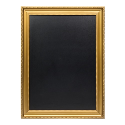 [15288] Vægskilt til kridtmarkere i guldramme, Securit, stor: 97x73 cm, lakeret træ/PP, guld/sort, (1 stk.)