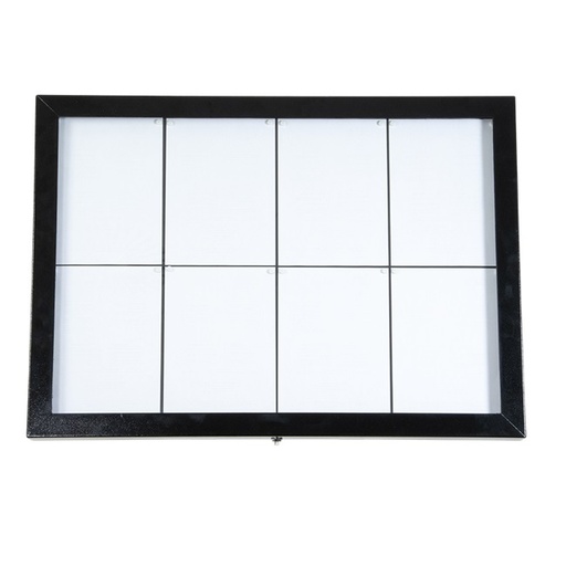 [15321] LED Lys-displaykasse, Securit, "Black Star", XXL, inkl. strømstik, 8xA4, 92x67x5,5 cm, hammerlakeret stål/glas, sort, (1 stk.)