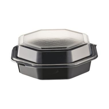 [10859] Multiboks med låg, 16x16x6cm, Octaview sort/klar, ps, (405 stk.)