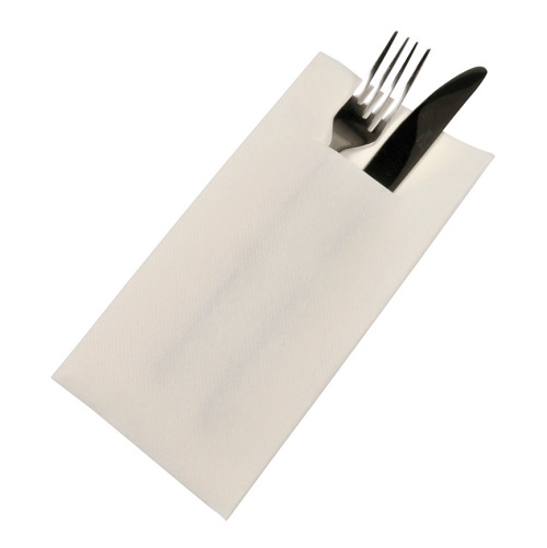 [10865] Bestikserviet, 1/8 fold, 40x40cm, hvid, airlaid, (300 stk.)