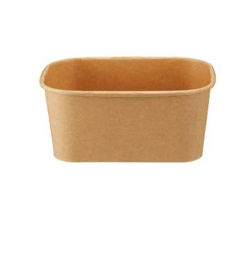 [10806] Salatbakke, GS-Basic, 1.000 ml, 17,2x12x7,5cm, rekt, ubleget brun pap, m/ PP coatning, tilhørende 10612 & 11208, (300 stk.)
