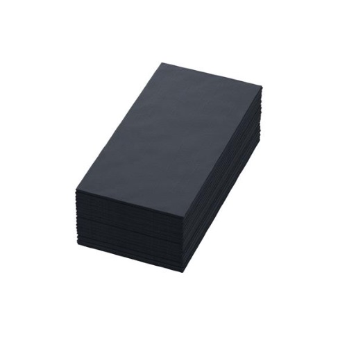 [16153] Serviet, 3-lags, 1/8fold, 33x33cm, sort, Duni, (1000 stk.)