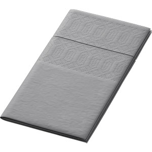 [16155] Serviet, 3-lags, 1/8fold, 33x33cm, granitgrå, Duni, (1000 stk.)