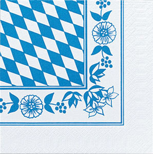 [16198] Frokostserviet, 3-lags, 33x33cm, "Bayernraute", Duni, (500 stk.)