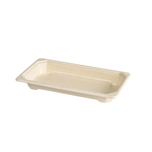 [16252] Sushibakke, Bagasse/PLA, slim, kort, til 4-6 stk, Duni, (400 stk.)