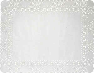 [16345] Mellemlægsserviet, kagepapir, Doilies, rektangulær, 20x30cm, hvid, Duni, (2000 stk.)