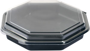 Bakke, Octaview, PS, sort/transparent, 230x230x50mm, Duni, (190 stk.)