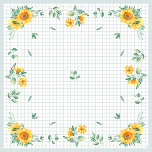 [16512] Bordbetræk, Dunicel, 84x84cm, "Sunflower day", Duni, (100 stk.)