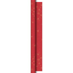 [16528] Rulledug, Dunicel, 1,18x25m, "Star Shine Red", Duni, (2 stk.)