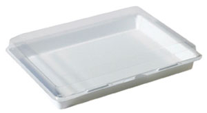 [16603] Sushiboks, PS, hvid/transparent, 338x250mm, Duni, (100 stk.)
