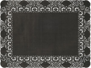 [16774] Mellemlægsserviet, kagepapir, Doilies, 30x40cm, sort, Duni, (1000 stk.)