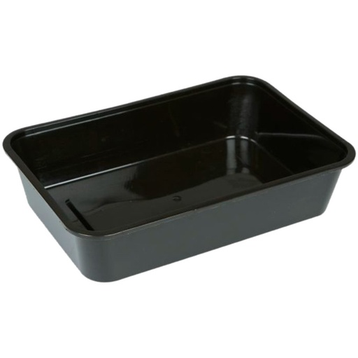 [10985] Plastbakke, 16,9x11,6x3,8cm, 500 ml, sort, PP, 1-rums, tilhørende 10986, (500 stk.)