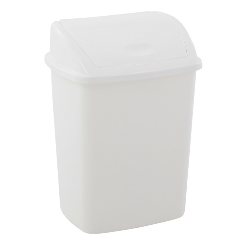 [11000] Affaldsspand, 16,5x20x28,5cm, 4,45 l, hvid, plast, med sving låg, forberedt til vægmontering, (1 stk.) (4 dage)